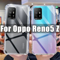 Clear Phone Case for Oppo Reno5 Z TPU Transparent Case for Oppo Reno 5 5Z 6.43" CPH2211 Shockproof Anti-scratch Covers