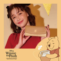 【OUTDOOR】迪士尼Disney-小熊維尼翻蓋長夾-米 ODDY23H01BG