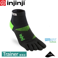 【INJINJI 美國 Trainer 訓練五趾短襪《青檸綠》】NAA5733/五指襪/專業排汗襪/登山健行襪/訓練襪