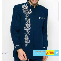 Baju KOKO MUSLIM JEFRI TOSCA SC Baju koko Pria katun rayon hijau tosca Kekinian@@ Bordir Kurta Dewas