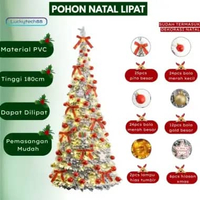 Pohon Natal Christmas LED Hiasan Dekorasi Pohon Natal Christmas 1.8M Lipat