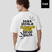 FLOX Kaos Pria Distro Muka Muda Badan Lansia - Baju Kaos Distro Wanita Tshirt Unisex FLT 42 Unisex F
