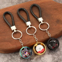 Creative high end metal keychain turbo car keyring men's and women's pendant