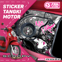 Striping Stiker Tangki Scoopy New Motif Lady Anime - Stiker Pelindung Tangki Bensin Scoopy New Bahan