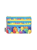 กระเป๋าเครื่องสำอาง รุ่น 3-Zip Cosmetic สี Tetromino. City Blocks/Turq