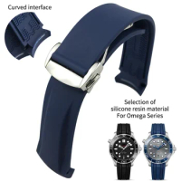 19mm 20mm 21mm 22mm Rubber Silicone Watch Bands For Omega Seamaster 300 speedmaster Strap Brand Watchband blue black orange