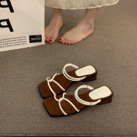 Dép Đế Thấp Nữ, JINxCHOY SHOES, Thời Trang, Mũi Vuông, Chống Trượt Và Chống Mài Mòn, Chất Liệu PU, T