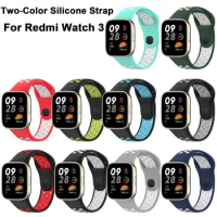Silicone Watch Strap For Redmi Watch 3 Two-Color Breathable Smart Watchband Replacement Bracelet for Redmi Watch 3