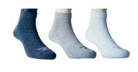 Reebok Men Sportswear Socks 3P Aidan Ankle Kaos Kaki Pria [REESSE3MA23P] - White/Dark Grey/Melange