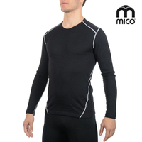 MICO 男圓領美麗諾羊毛保暖上衣 IN3700 (M-XL) /城市綠洲(義大利、排汗快乾、舒適透氣、戶外機能)