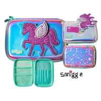 Jualan Panas Smiggle Pencil Case Cermin Kanak-kanak Penyimpanan Kapasiti Besar Kotak Alat Tulis Pelb