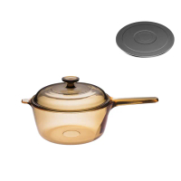 【CorelleBrands 康寧餐具】2.5L單柄晶彩透明鍋
