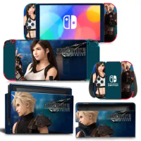 Final Fantasy7 Switch Oled Skin Sticker Decal Cover for Switch Oled Console Dock Joy Con Wrap Full Wrap Skin NS OLED Viny