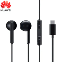 Original Huawei CM33 Wired Earphones USB Type-C Half In-Ear Headphone Hi-Res Audio Certificated Headset Microphone Earbuds