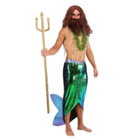 God of Sea Poseidon Costume for Halloween Carnival Christmas Masquerade Party Fancy Dress Adult Man Prince King Cosplay Clothes