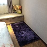 【FUWALY】歐密地毯-紫-70x140CM (地毯 地墊 多色 溫暖 素色 長毛 生活美學)
