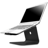 Aluminum Tablet Laptop Stand Notebook Holder for Macbook Air Pro Notebook Support Cooling Pad Mount for HP Dell(Black)