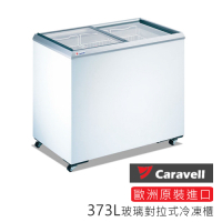 歐洲丹麥Caravell 品牌原廠輸入 玻璃對拉冷凍櫃 373L冰櫃(4尺3 )NI-445 Embraco 高效能壓縮機，穩壓省電功率