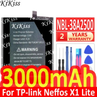 3000mAh KiKiss Powerful Battery NBL-38A2500 for TP-link Neffos X1 Lite TP904A TP904C Mobile Phone + Tools