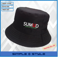 BUCKET HAT SUMUD BLACK FISHING TOPI BUCKET HAT OUTDOOR