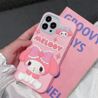 Vỏ silicon cho IPhone 15 Pro Max, phim hoạt hình 3D dễ thương, Sanrio Melody, cho IPhone 15 Pro / 14