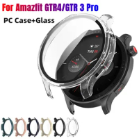 PC Case+3D Protective Glass for Amazfit GTR 4 Screen Protector on for Amazfit GTR 3 Pro GTR 2e GTR 3Pro GTR4 Protective Cover