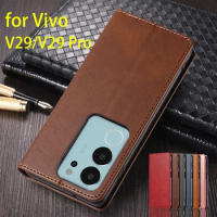 Leather Case for Vivo V29 Pro / Vivo V29 Flip Case Card Holder Holster Magnetic Attraction Cover Wallet Case Fundas Coque
