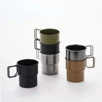 Picnic Portable Mug Camping Cup 304 Stailess Steel Coffee Beer Water Mug Nature Hike Tourism Travel Unbreakable Cupped Tableware