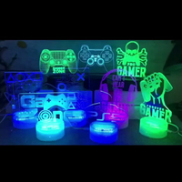 彩燈 舞台燈 氛圍燈 定製PS4電競燈apex游戲手柄七彩小夜燈電腦桌面機箱RGB擺件裝飾氛圍燈『FY00068』