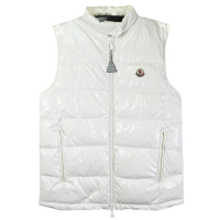 【MONCLER】品牌經典雙向拉鍊羽絨背心(白)