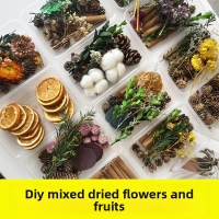 Mixed Handmade Dried Flowers and Fruits DIY Material Kit Cinnamon Pinecone Natural Plant Fireless Ar
