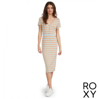 【ROXY】女款 女裝 短袖連身長裙洋裝 BRING IT IN(藍色)