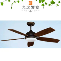 【光之饗宴】52吋雪梨型DC/附遙控/單燈 - 仿古色(MIT台灣製造)
