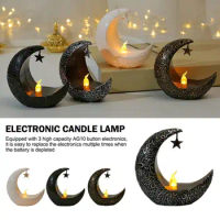Starry Moon Candlestick Lamp Table Enchanted Lunar Night Light Office &amp; Home Decor Middle East countries Holiday Decoration
