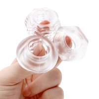 Silicone Stretchy Penis Ring Delay Ejaculation Adult Transparent Cock Ring Male Crystal Ring Sex Toys For Men Reusable Sleeve