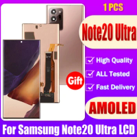 6.9" AMOLED For Samsung Note 20 Ultra LCD With Frame For Samsung Note20 Ultra 5G N985F Display Touch Screen Digitizer