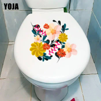 YOJA 20.9X19CM Cartoon Colorful Leaves Kids Room Decoration Wall Decal Home Toilet Seat Sticker T1-1298