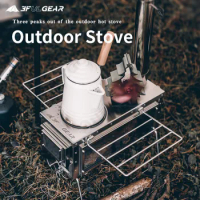 3F UL GEAR 2022New Outdoor Heating Furnace With Chimney 304 Stainless Steel Multifunctional Picnic Firewood Stove Tent Keep Warm