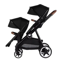 China Suppliers Foldable Hinged Handle Good Quality Twin Stroller Side By Side
