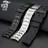 Fine steel watchband for Casio Red Bull limited edition edifice series ef-550 steel watch strap 22mm men's silicone wristband