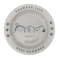 【Kamio】SNOOPY 史努比 陶瓷餐盤 陶瓷盤子 19.5cm 特寫 灰(餐具雜貨)