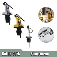Oil Bottle Stopper Cap Sauce Nozzle Dispenser Sprayer Lock Wine Pourer Liquor Leak-Proof Plug Bottle Stopper Kitchen Tool