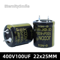 100UF400V 22x25MM Inverter Capacity 400V100UF Electrolyte Capacitor 400V Oxygen Capacitor For Hifi Amplifier Low ESR