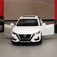 日產模型車1:32 Nissan sentra 帶底座 汽車模型 軒逸模型 合金車 迴力車遙控車 聲光遙控車車 遙控車遙控車車