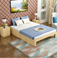 簡約床 現代簡約實木松木單人床雙人床架1.5米榻榻米1.8無床頭  全館85折起 JD