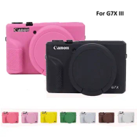 For Canon G7X Mark III G7X3 Camera Silicone Cover Soft Protective Skin Case with Lens Cap for G7XIII Vlog Camera Bag Accessories