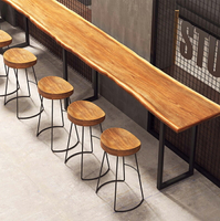 吧台桌 北歐實木吧台桌椅組合高腳桌子簡約現代酒吧桌椅陽台靠墻長條桌【年終特惠】