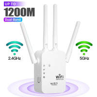 ตัวขยายสัญญาณ WiFi 2025 1200Mbps แบบ Dual Band (5GHz/2.4GHz) เพิ่มสัญญาณ ครอบคลุมพื้นที่ 10000 ตร.ม.