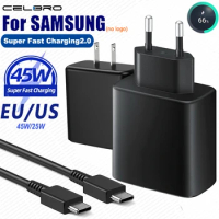 CELBRO 45W For SAMSUNG Galaxy S24 S23 S22 Ultra S24+ S23+ S22 S21 S20 FE 5G Charger Super Fast Charging Cable USB Type C Adapter