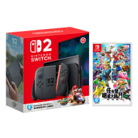 【Nintendo 任天堂】Switch 2 瑪利歐賽車世界 主機組+《任天堂明星大亂鬥》+《9H鋼化貼》